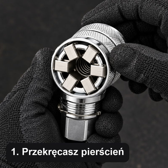 Krok 1: przekręcasz pierścień nasadki