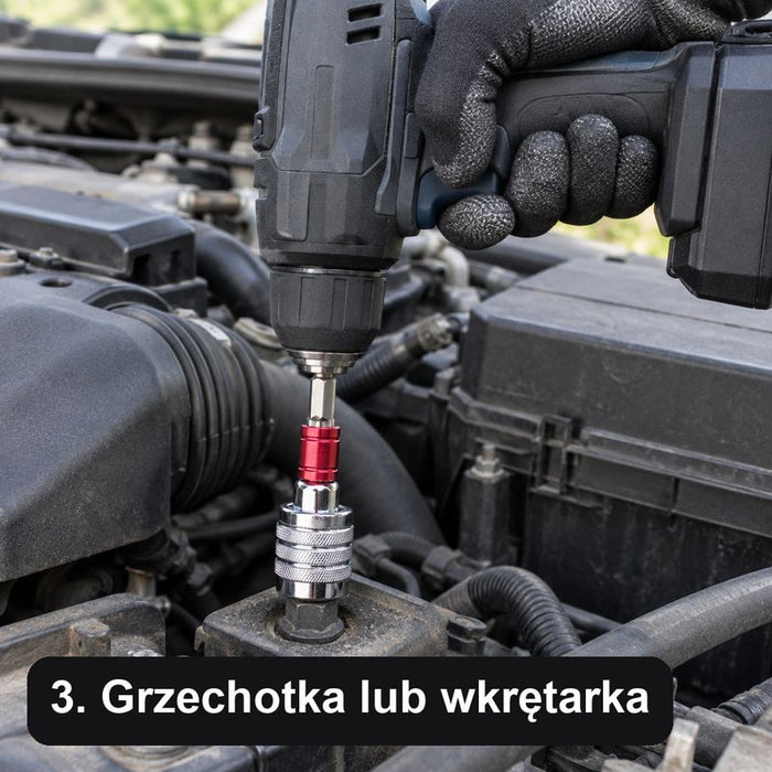 Krok 3: odkręcasz wkrętarką z adapterem